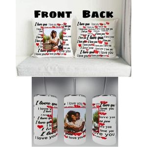 Valentine's Day tumbler and pillow bundle